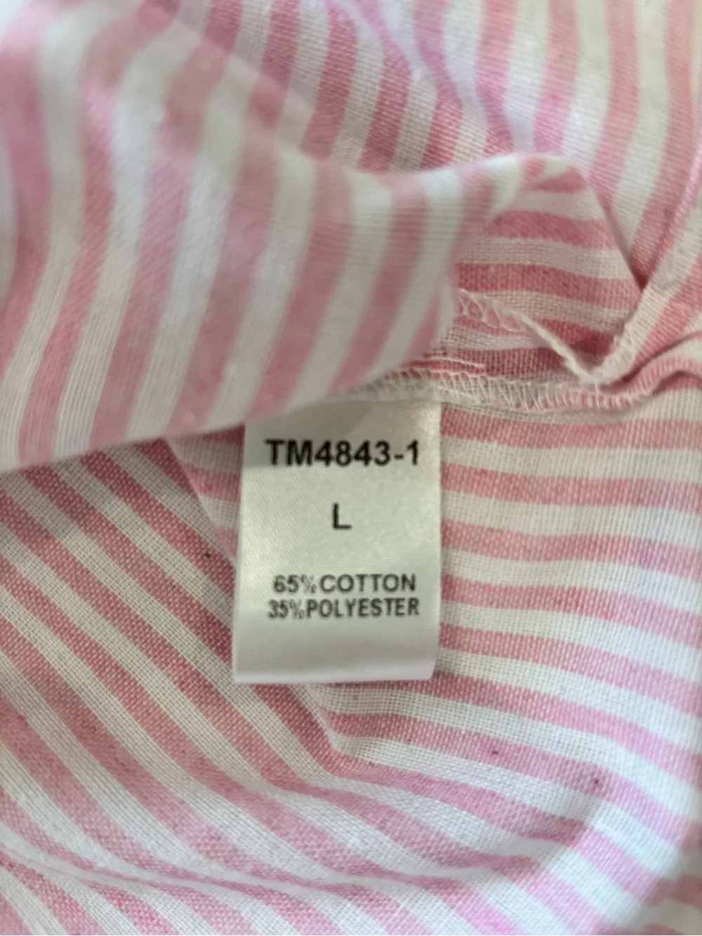 THML Sz L Embroidered Cotton Top Ruffled Sleeves  Pink White Stripes Cottagecore - Picture 10 of 10